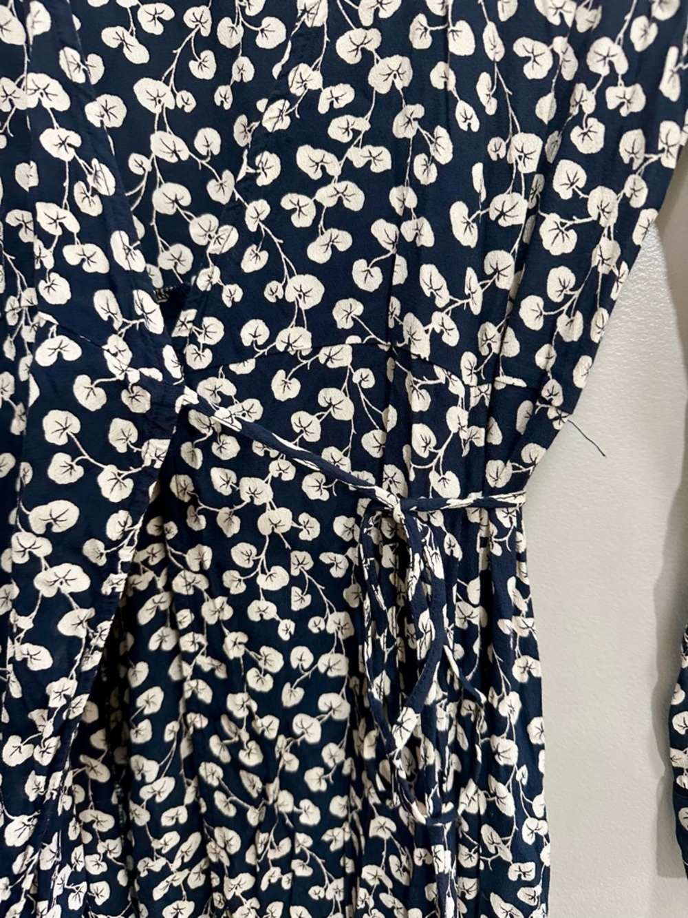 Ganni Navy and Floral Rosenberg Maxi Wrap Dress Size 36 - Picture 4 of 8